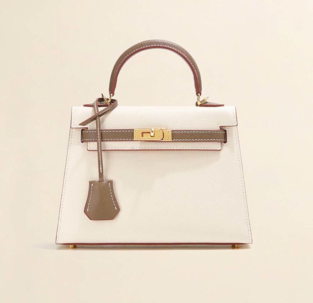 Womens Mini Padlock Epsom Leather Gold Hardware