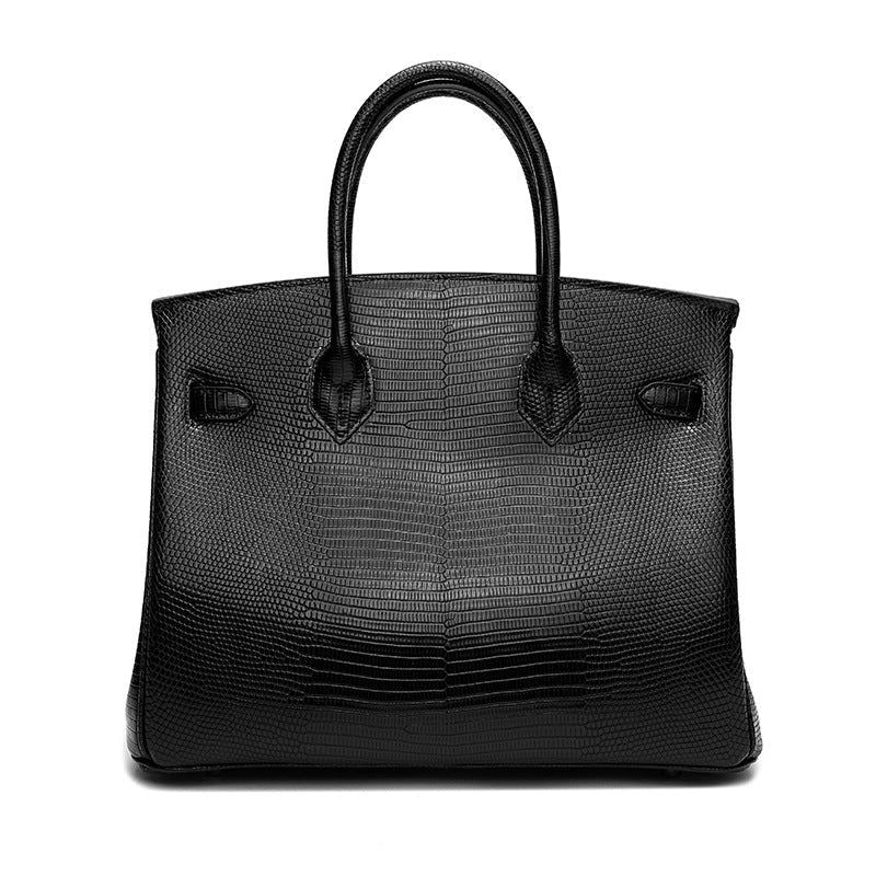 Cross Body Shoulder Bag Lizard Pattern Padlock Birkin Tote