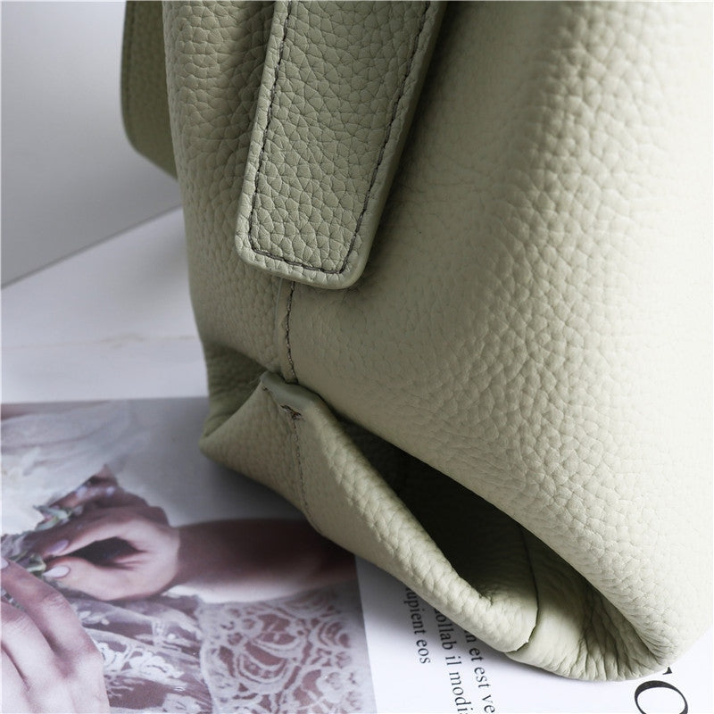 Leather Bucket Tote Bag