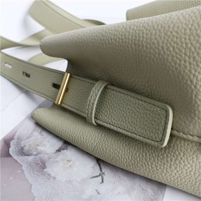 Leather Bucket Tote Bag