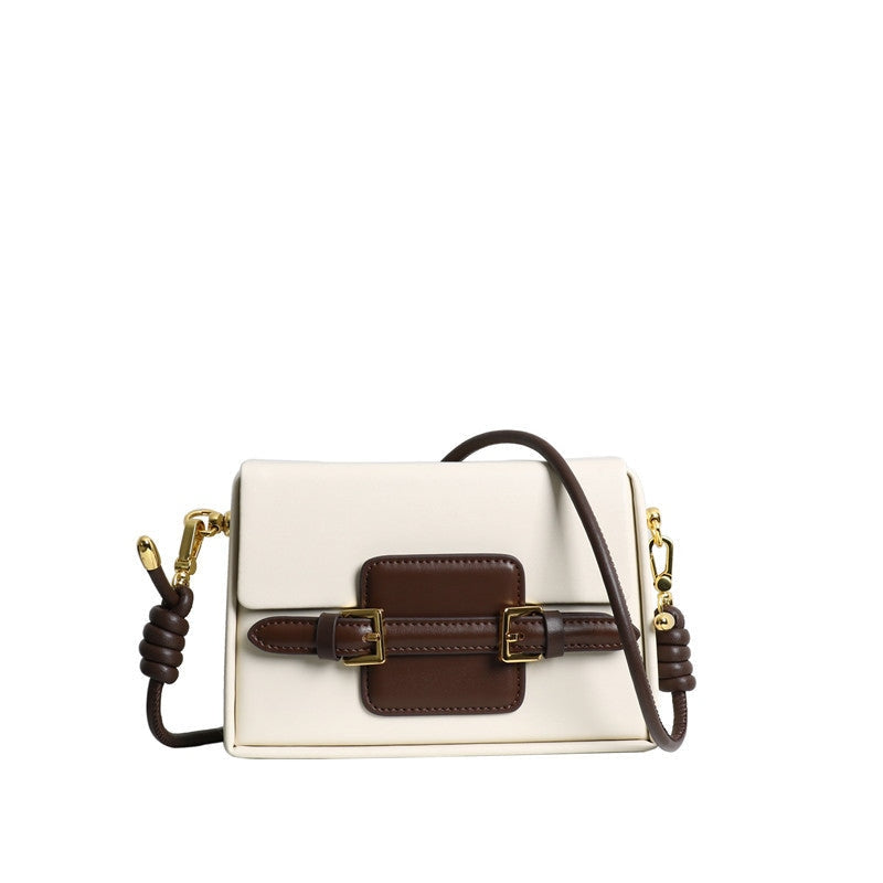 Unique Leather Square Box Shoulder Bag Small