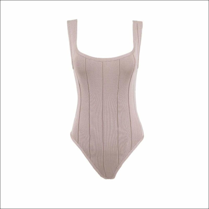 Winnal Bandage Scoop Back Cropped Tank Top Bodysuit