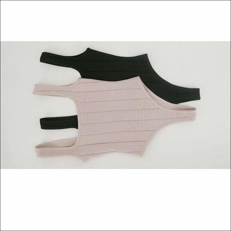 Winnal Bandage Scoop Back Cropped Tank Top Bodysuit