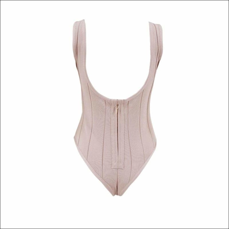 Winnal Bandage Scoop Back Cropped Tank Top Bodysuit