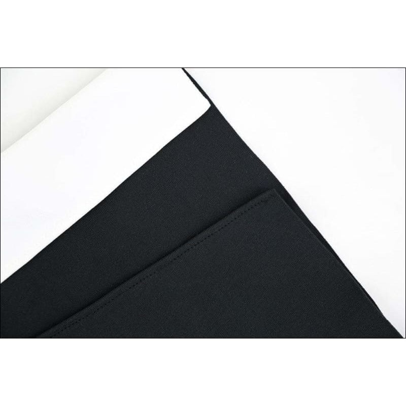 Winnal Crepe One Shoulder Side Open Two Tone Bodycon Dress