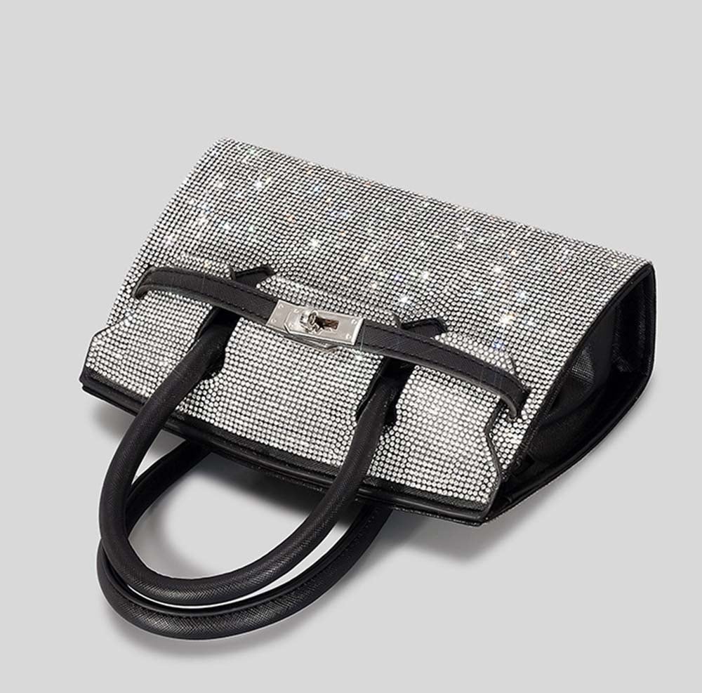 Winnal Crystal Padlock Birkin Style Top Handle Bag