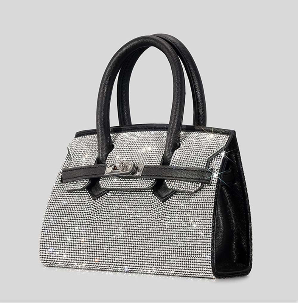 Winnal Crystal Padlock Birkin Style Top Handle Bag