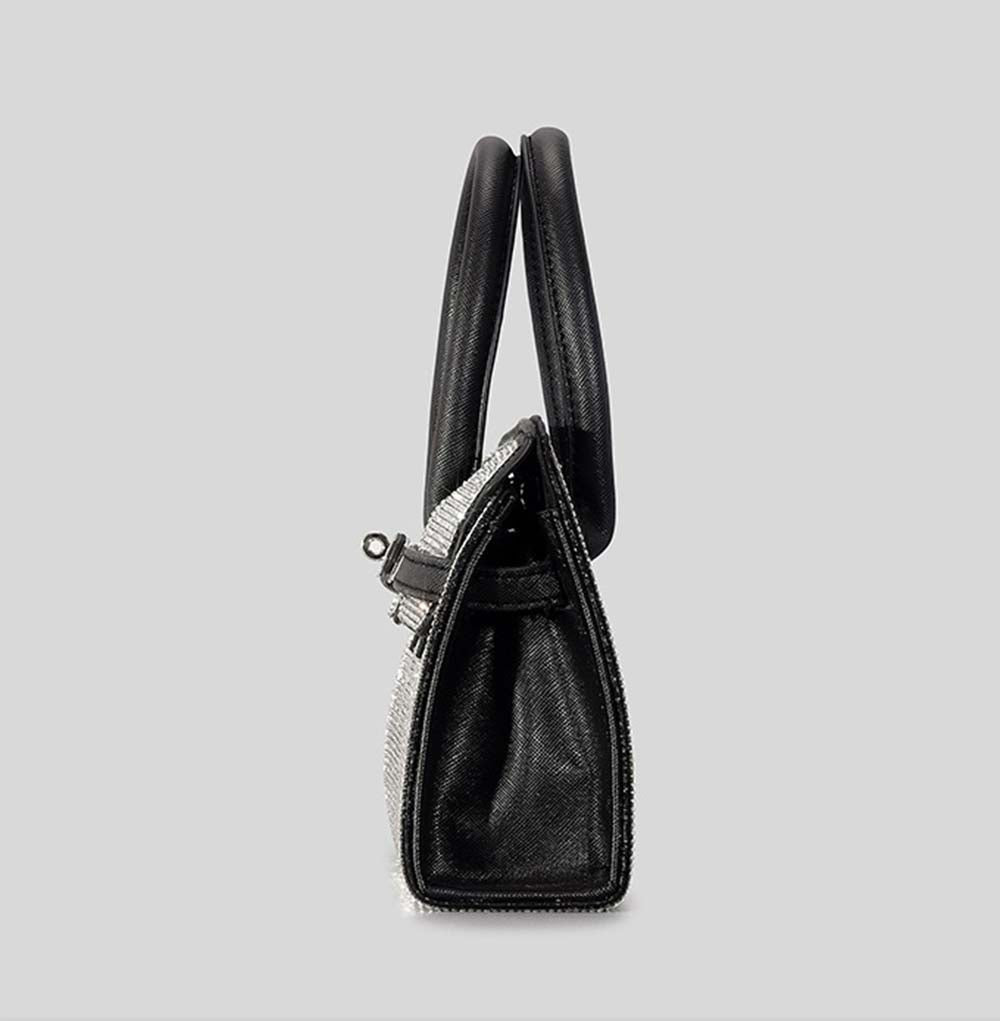 Winnal Crystal Padlock Birkin Style Top Handle Bag