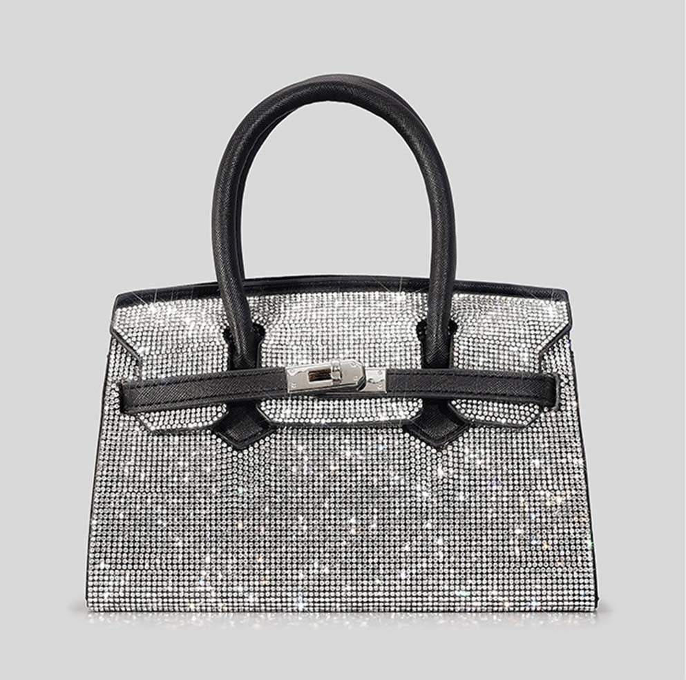 Winnal Crystal Padlock Birkin Style Top Handle Bag