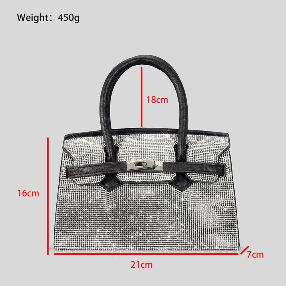 Winnal Crystal Padlock Birkin Style Top Handle Bag