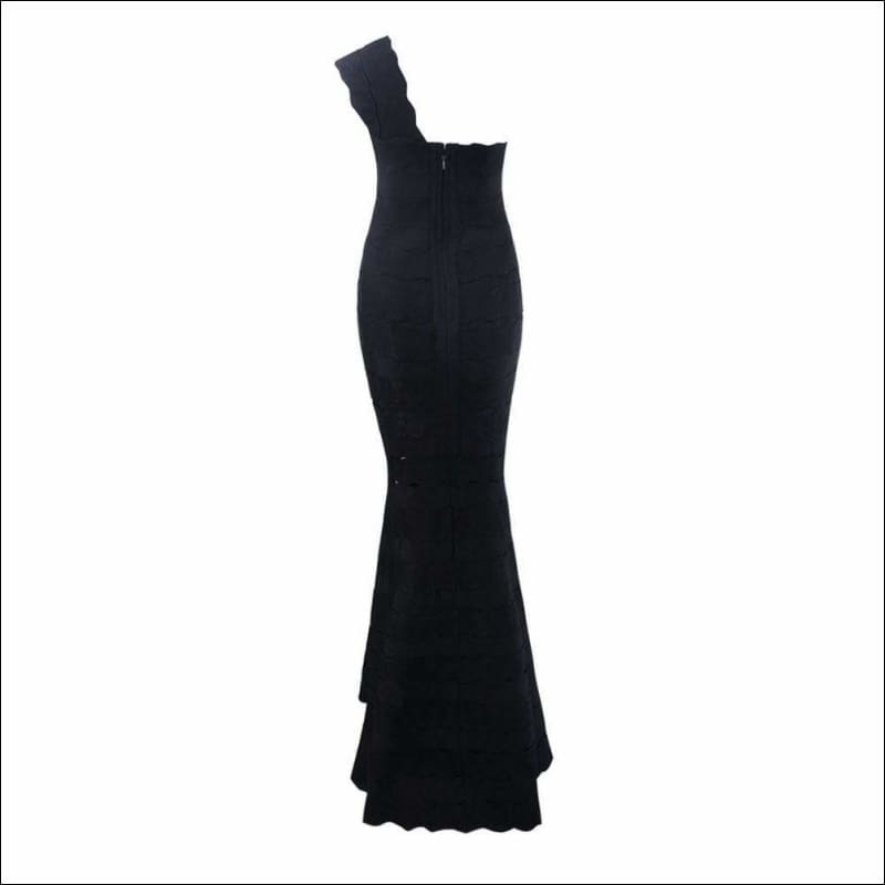 Winnal One Shoulder Strapless Sleeveless Cut Out Wave Hem Mermaid Prom Dresses