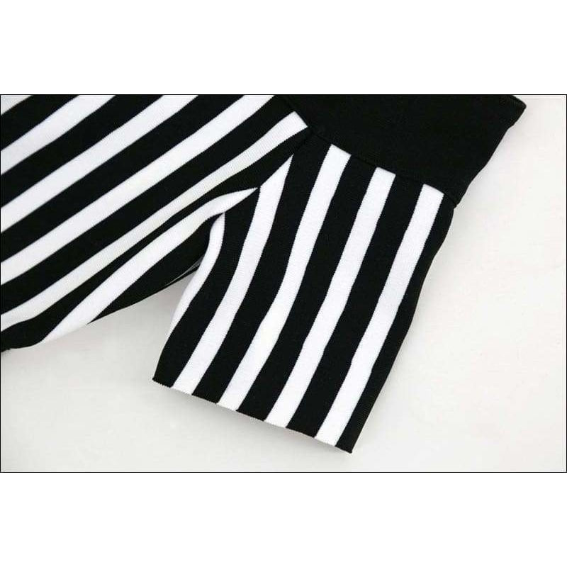Winnal Sexy Vertical Stripe Off The Shoulder Bodycon Dress