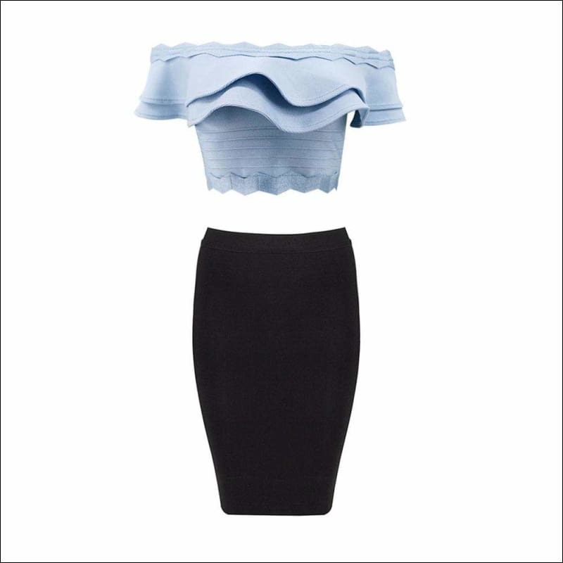 Winnal Women Off The Shoulder Ruffled Sleeve Bandage Tops