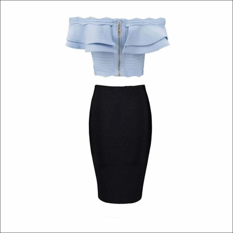 Winnal Women Off The Shoulder Ruffled Sleeve Bandage Tops