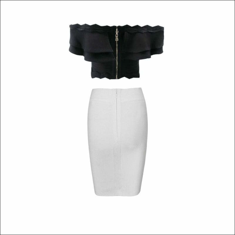 Winnal Women Off The Shoulder Ruffled Sleeve Bandage Tops