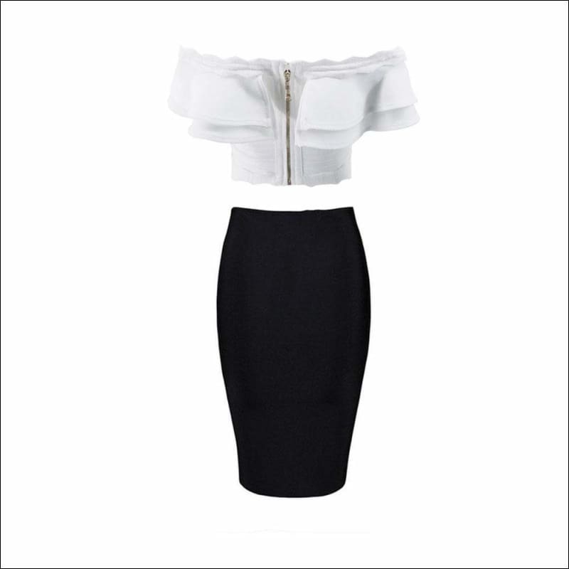 Winnal Women Off The Shoulder Ruffled Sleeve Bandage Tops