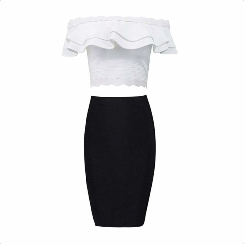 Winnal Women Off The Shoulder Ruffled Sleeve Bandage Tops