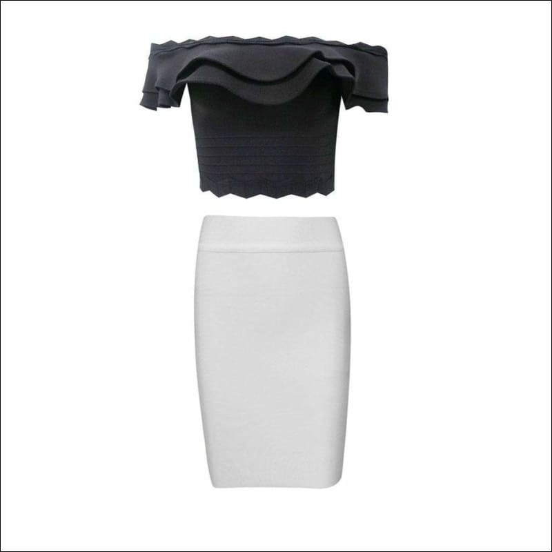 Winnal Women Off The Shoulder Ruffled Sleeve Bandage Tops