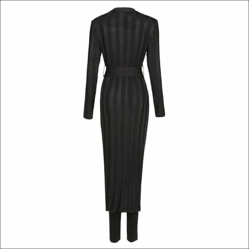 Winnal Women’s 2-Piece Sets Long Sleeve V Neck Party Bodycon Dress With Belt