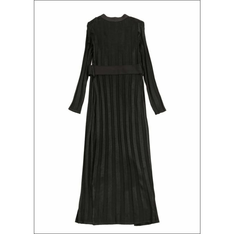 Winnal Women’s 2-Piece Sets Long Sleeve V Neck Party Bodycon Dress With Belt