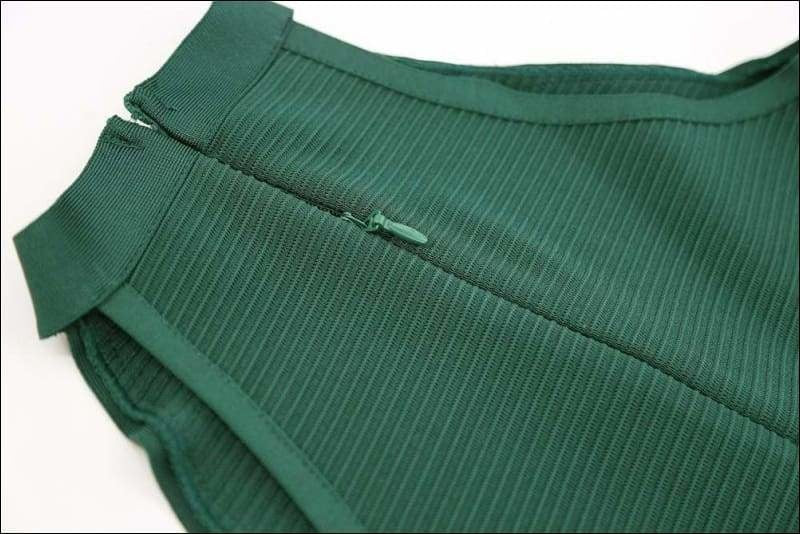 Winnal Women’s Hanging Neck Hollow Out Cross Halter Lace Up Detail Midi Bandage Sexy Party Dresses Green