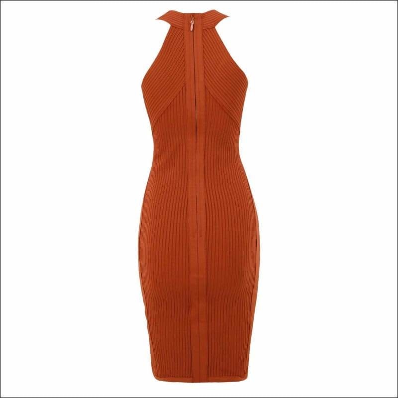 Winnal Women’s Summer Sexy Women Strappy Back Bandage Dress Deep V Plunge Mindi Bodycon Pencil