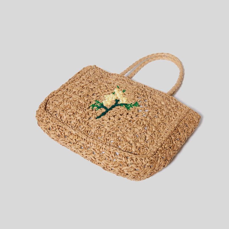 Women’s INST Cabas Raffia-Woven Tote Bag