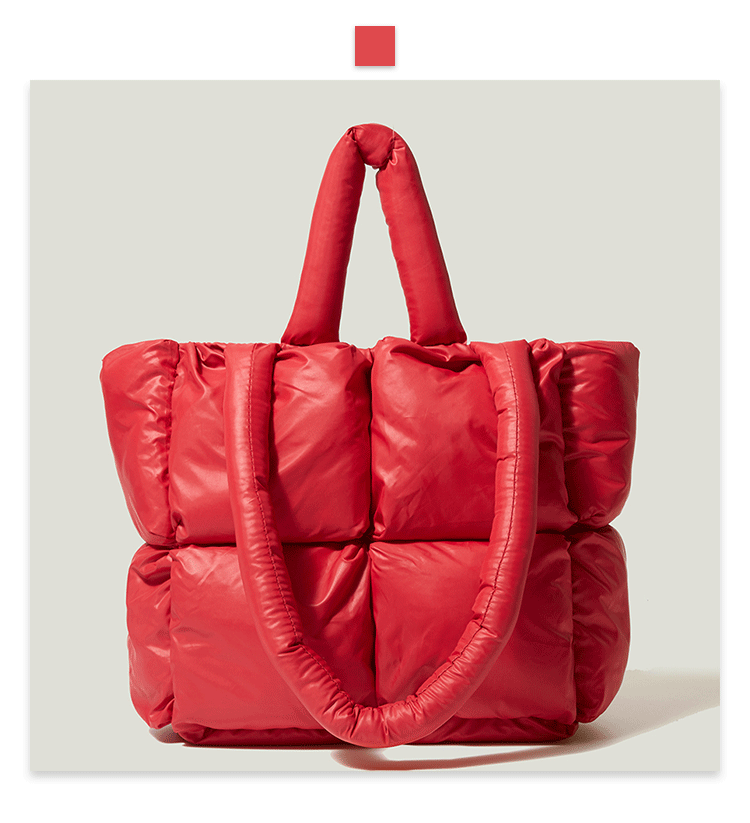 Womens Large Quilted Padded Puffer Tote Shoulder Bags Nylon