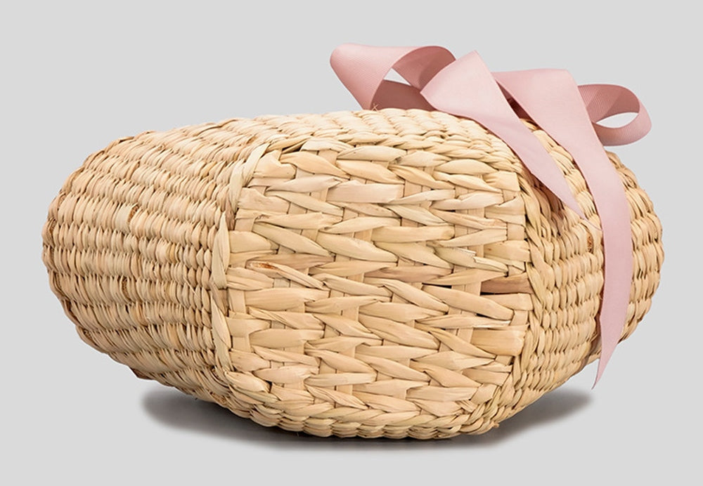 Womens Raffia Straw Basket Top Handle Bag