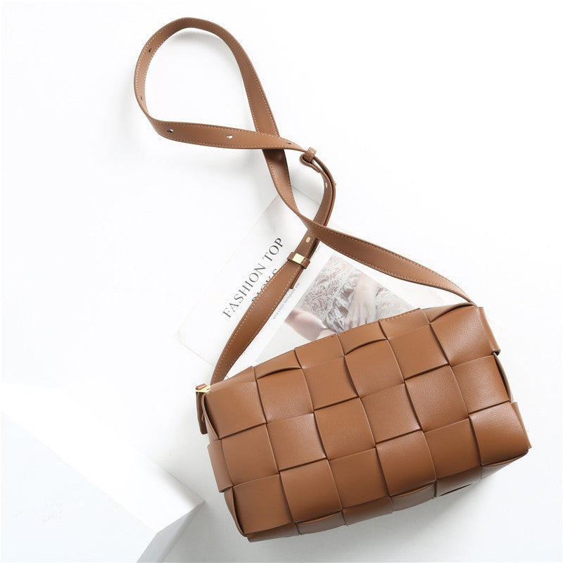 Womens Sqaure Padded Shoulder Cross Body Bag