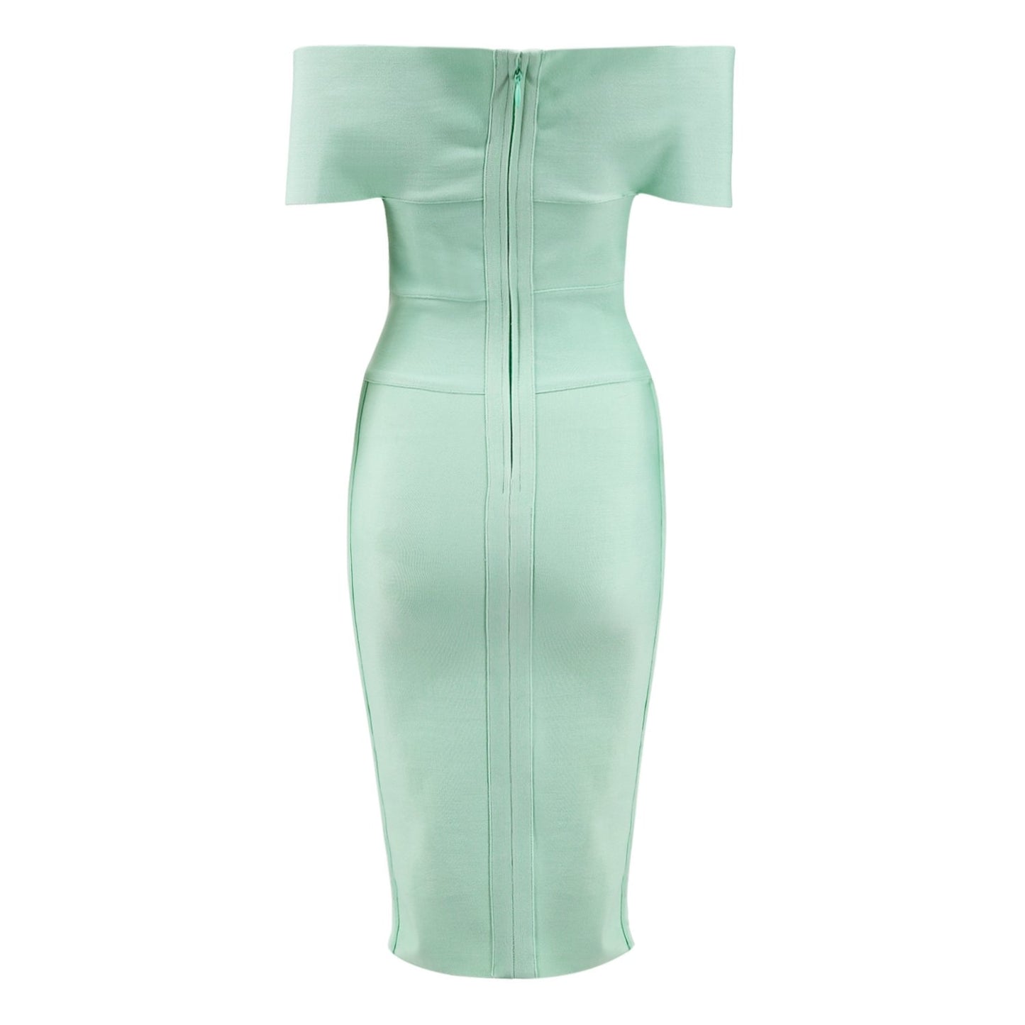 Women’s Strapless Bodycon Dress Knee Length Off Shoulder Bandage