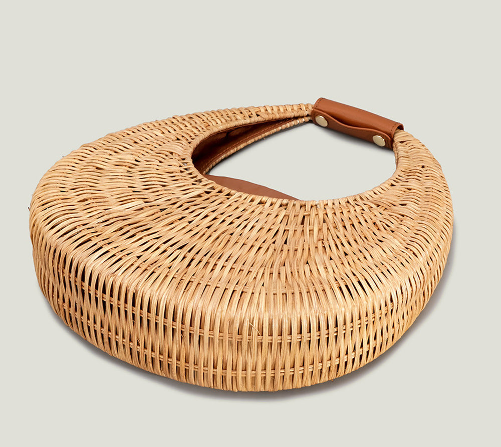 Women’s Wicker Micro Moon Bag