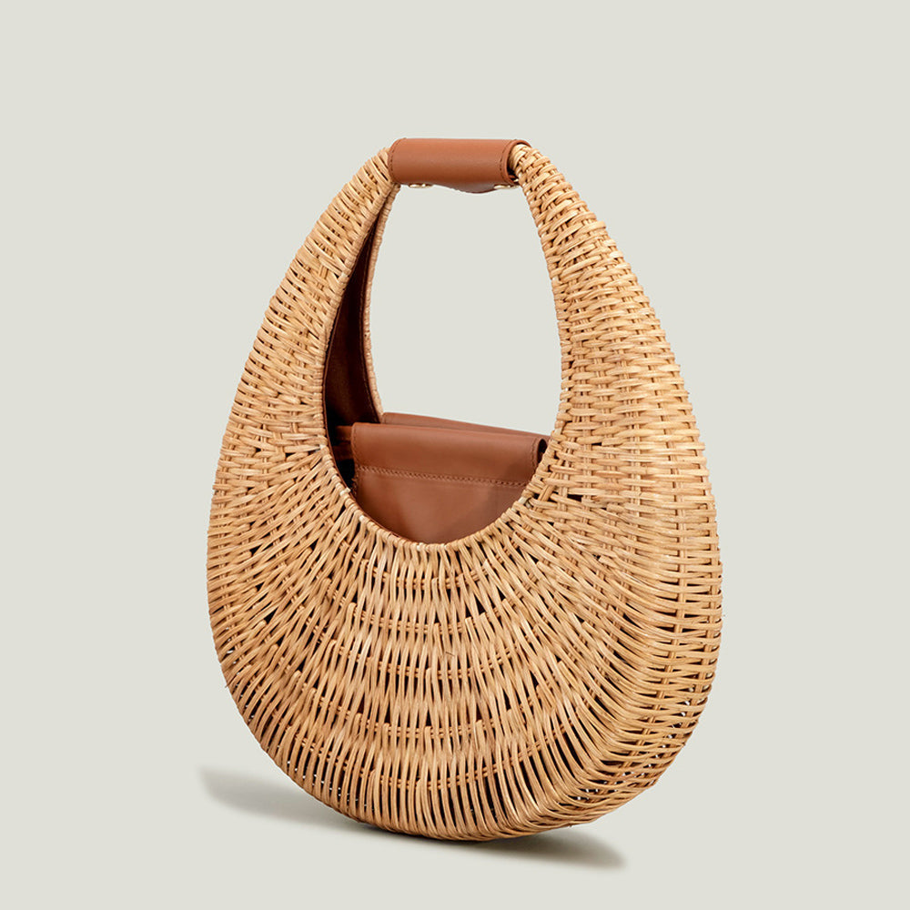 Women’s Wicker Micro Moon Bag