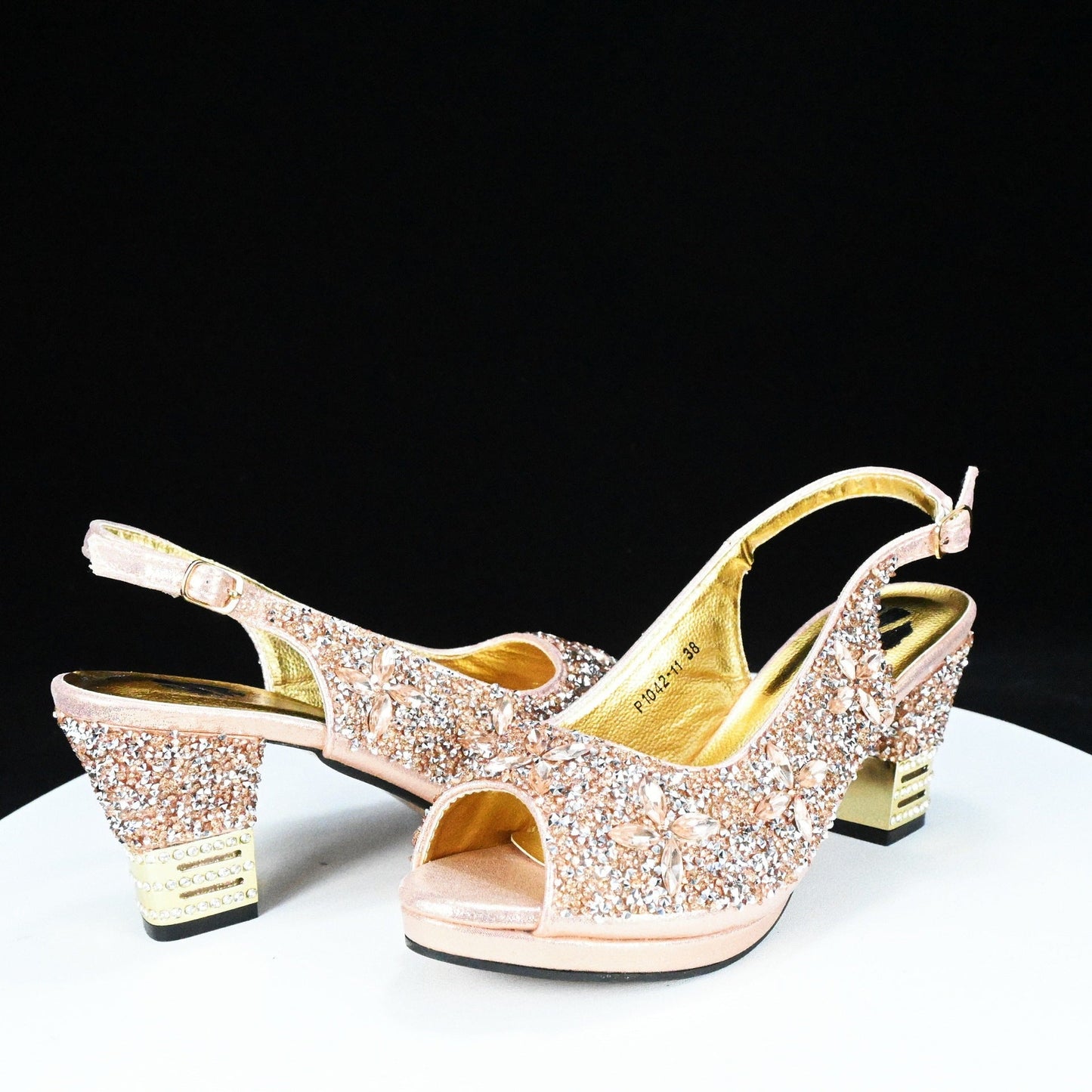 Rhinestone Chunky High Heel Casual Sandals With Clutch Bag,With RHhinestone,Diamond Evening Wedding