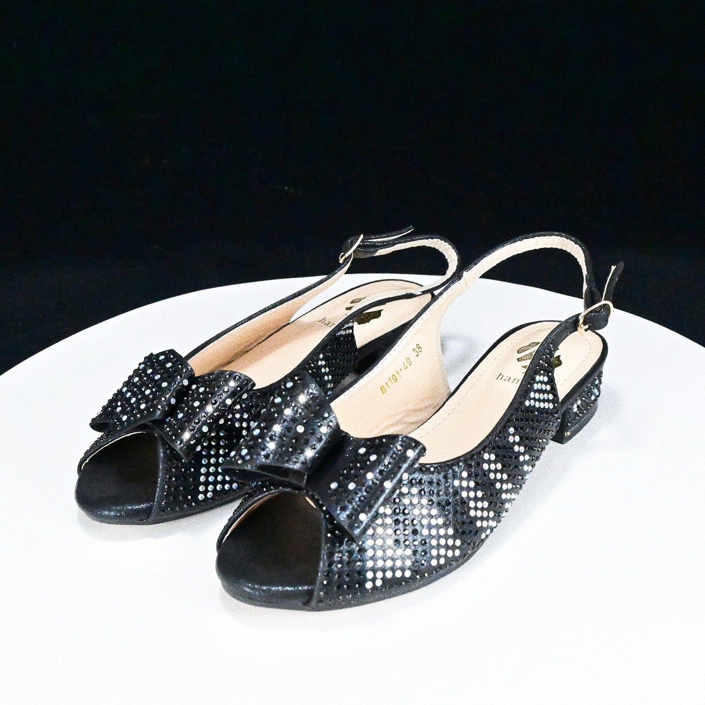 Low-Heeled Casual Daily Sandals With Handle Clutch Bag Rhinestones Women Shoes Set,Beautiful Party Shoe Rhinestone Decoration Women’s WL