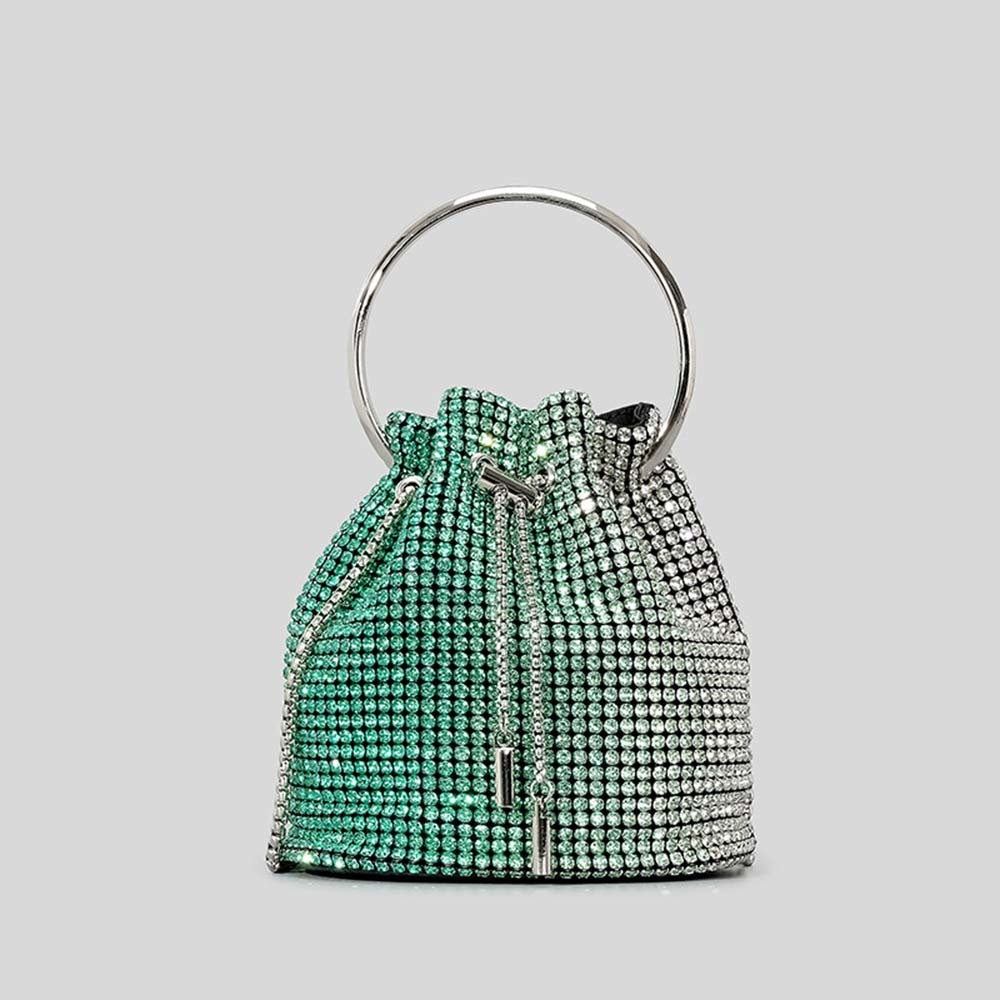 Winnal Crystal Bucket String Shoulder Bag