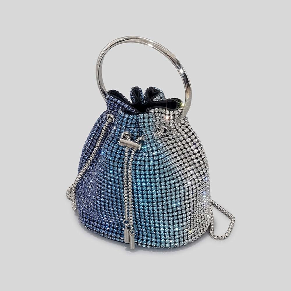 Winnal Crystal Bucket String Shoulder Bag