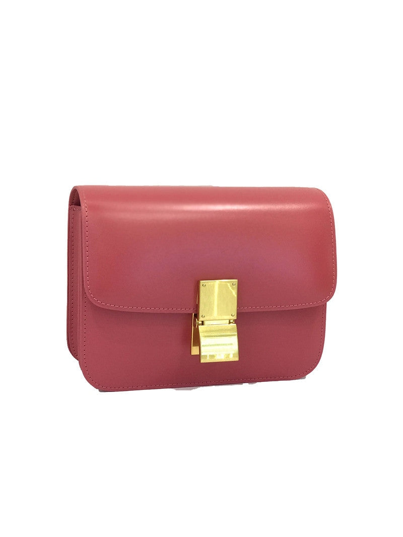 Womens Calfskin Leather Box Bag