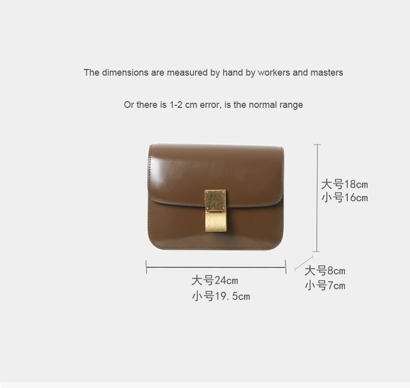 Womens Calfskin Leather Box Bag