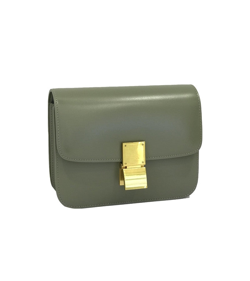 Womens Calfskin Leather Box Bag