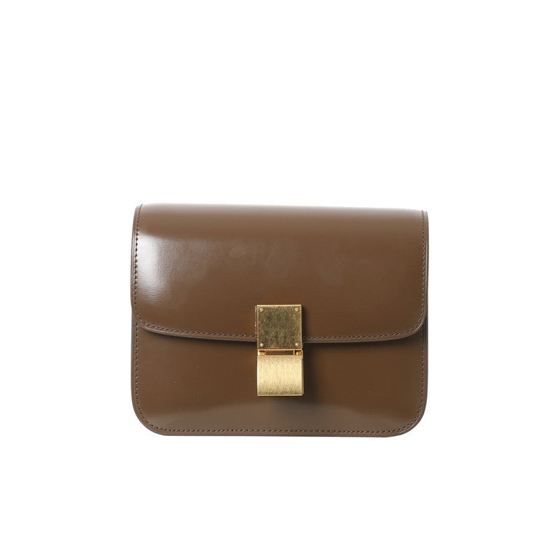 Womens Calfskin Leather Box Bag