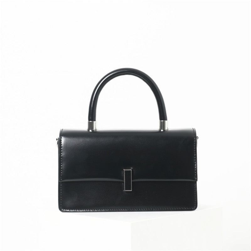 Womens Calfskin Leather Top Handle Chain Bag