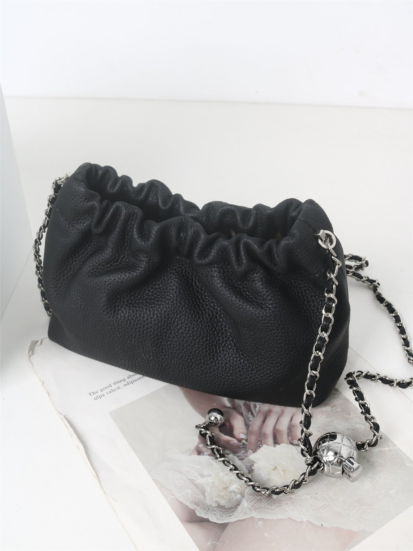 Womens Leather Cloud Shoulder Bag