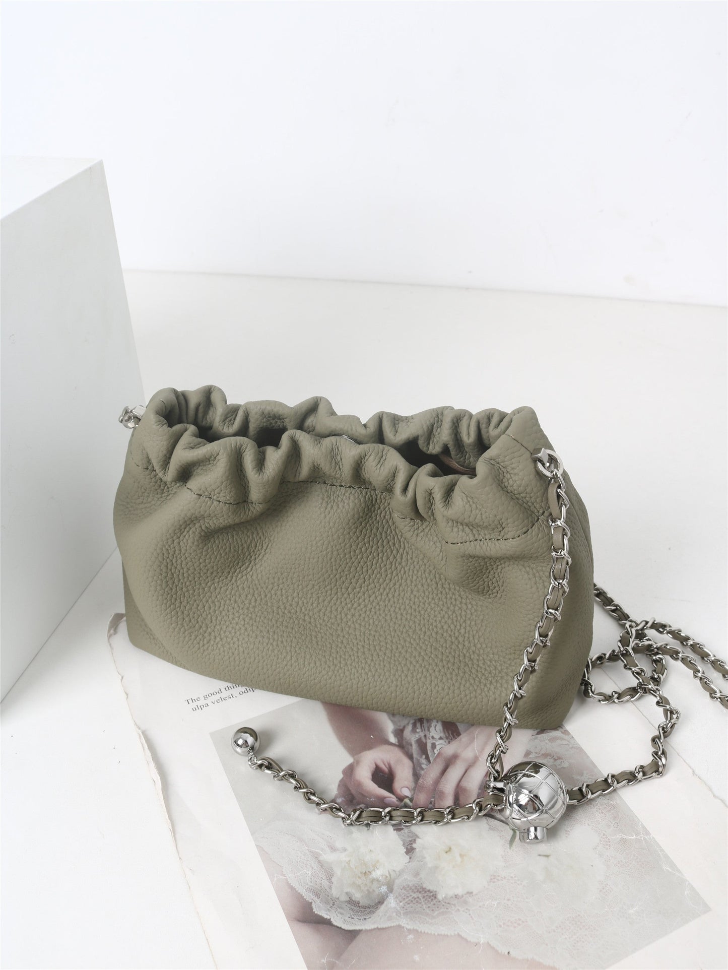 Womens Leather Cloud Shoulder Bag