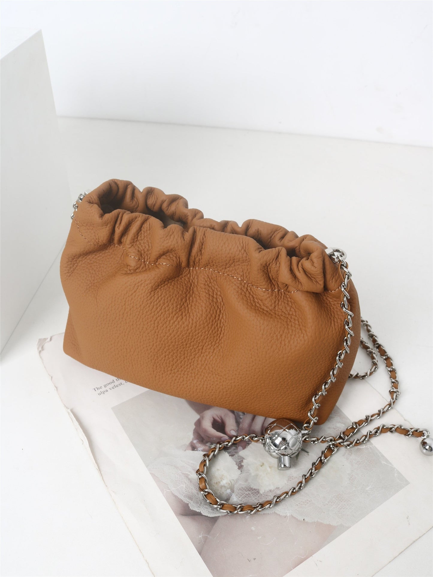 Womens Leather Cloud Shoulder Bag