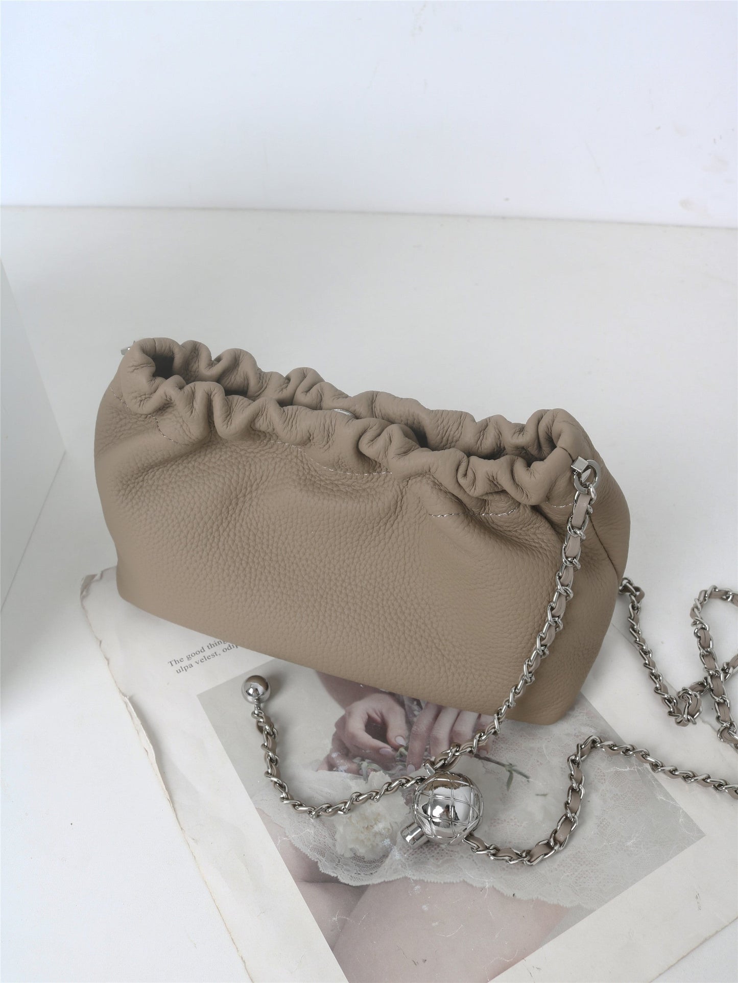 Womens Leather Cloud Shoulder Bag