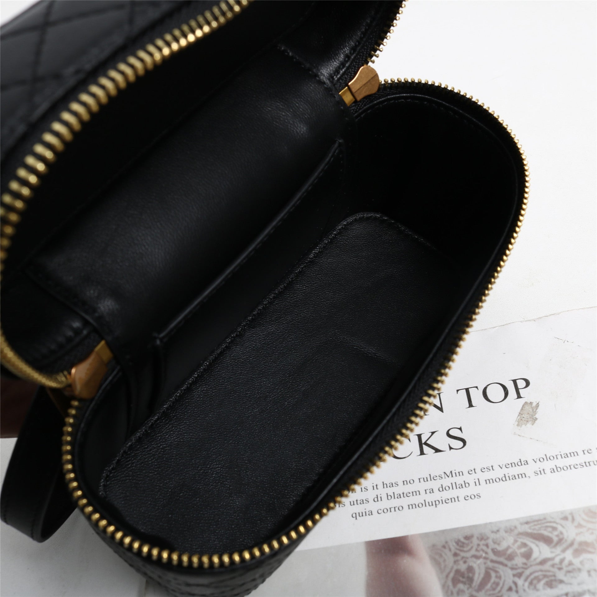 Womens Leather Top Handle Cosmetic Box Bag