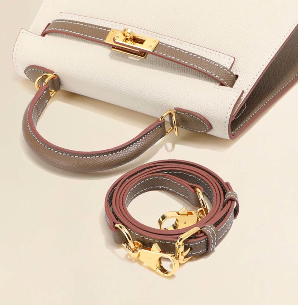 Womens Mini Padlock Epsom Leather Gold Hardware