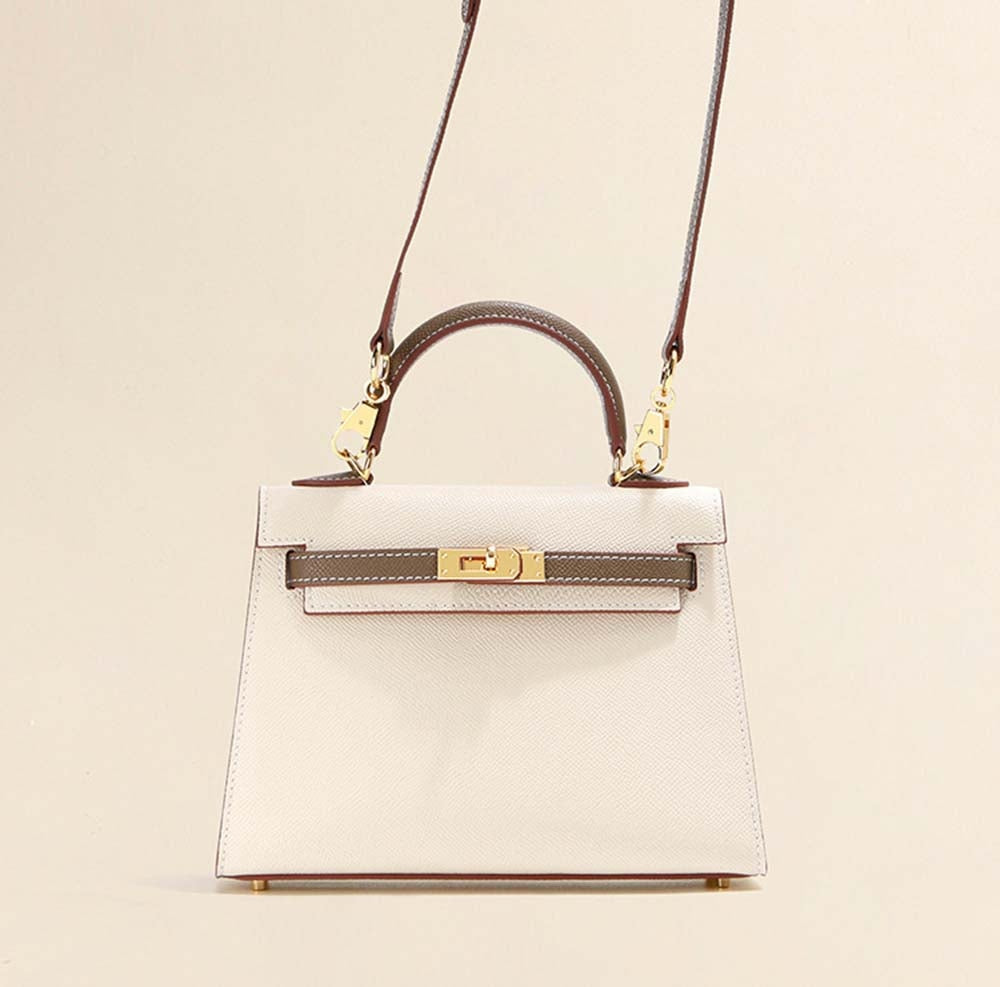 Womens Mini Padlock Epsom Leather Gold Hardware