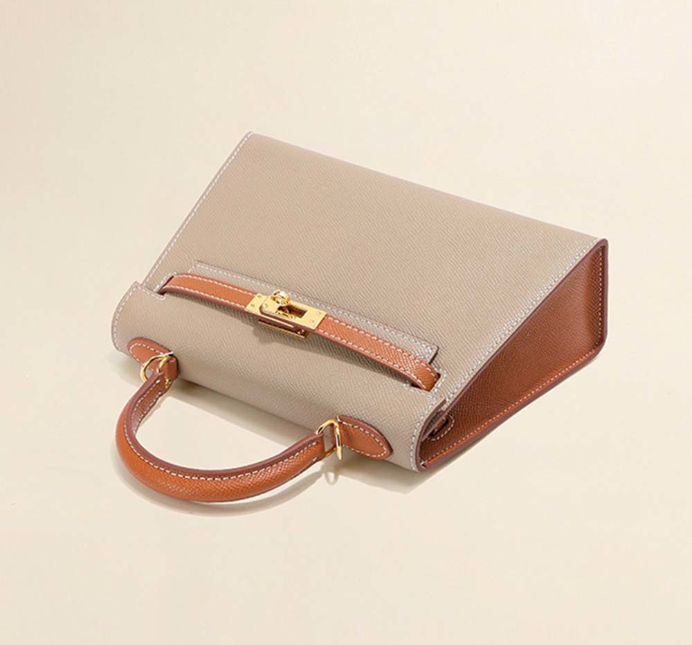 Womens Mini Padlock Epsom Leather Gold Hardware